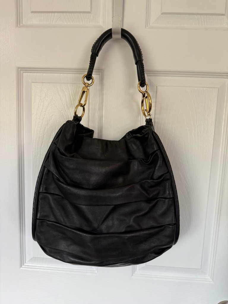Dior Black Lambskin Libertine Hobo With Gold Hardware
